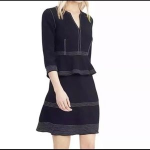 Banana Republic Navy Blue Stich Peplum Dress SZ 4